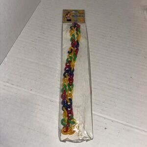 Multicolor Plastic Chain Necklace By‎ Nanco For Nancy Sales New Vintage B2
